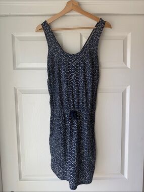 Patagonia Fleetwith Dress - Sleeveless Navy Printed Drawstring Pockets